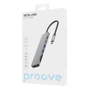 Type-C-HUB Proove Iron Link 7 in 1 (2*Type-C + 2*USB3.0 + HDMI + SD/TF)