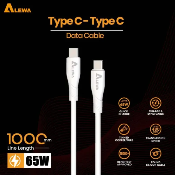 Alewa Type C to C 65Watt Fast Data Cable