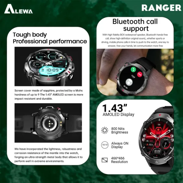 Alewa Ranger Amoled Round Smart Watch