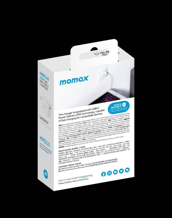 Momax OnePlug 30W Mini USB-C Pd Charger