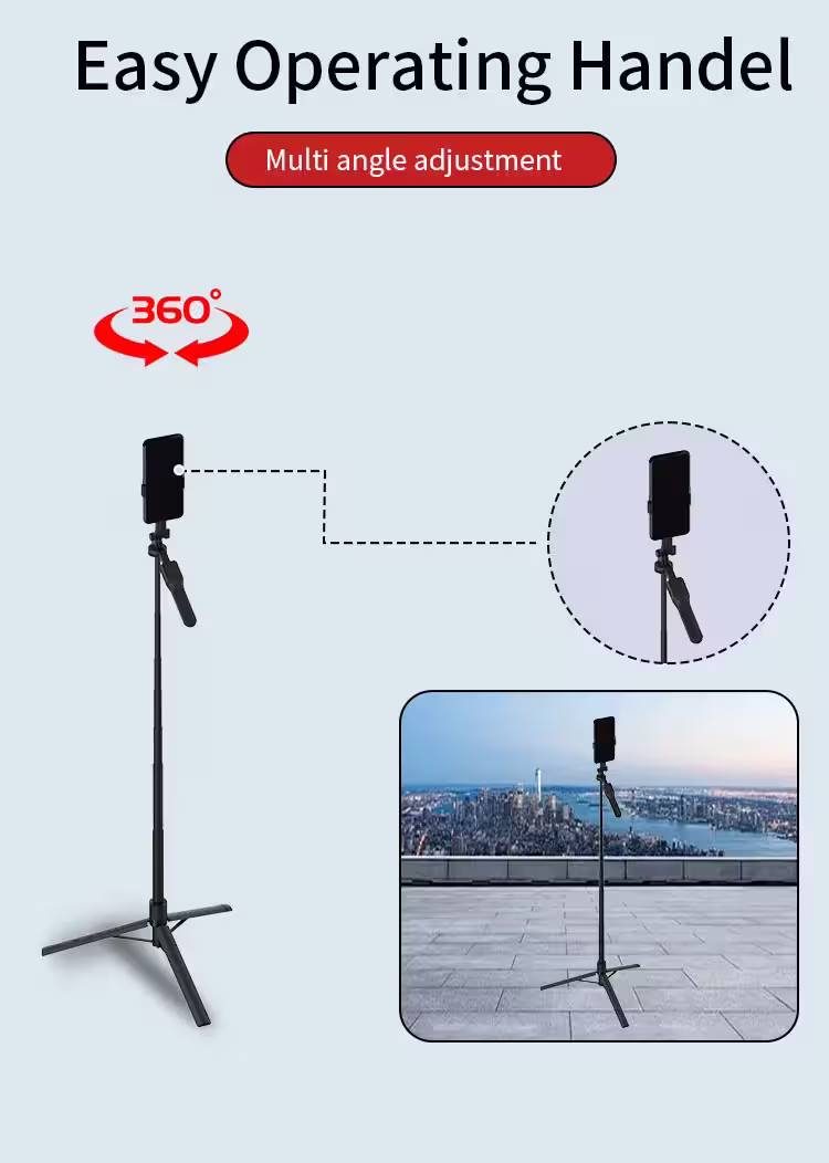 Jmary KT-239 Telescopic Phone Selfie Stick Tripod With 360° Free Rotation Angle