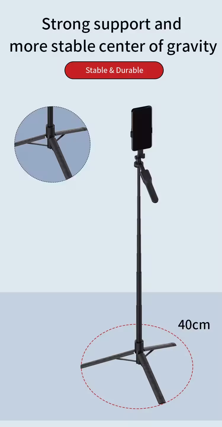 Jmary KT-239 Telescopic Phone Selfie Stick Tripod With 360° Free Rotation Angle