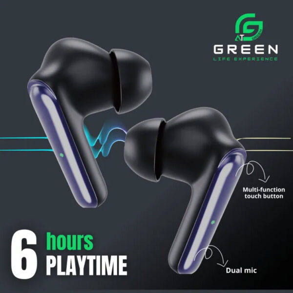Green Airbeat 320 Dual Mic ENC Earbuds