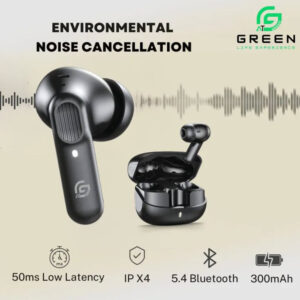 Green Airbeat-520 Dual Mic ENC Earbuds