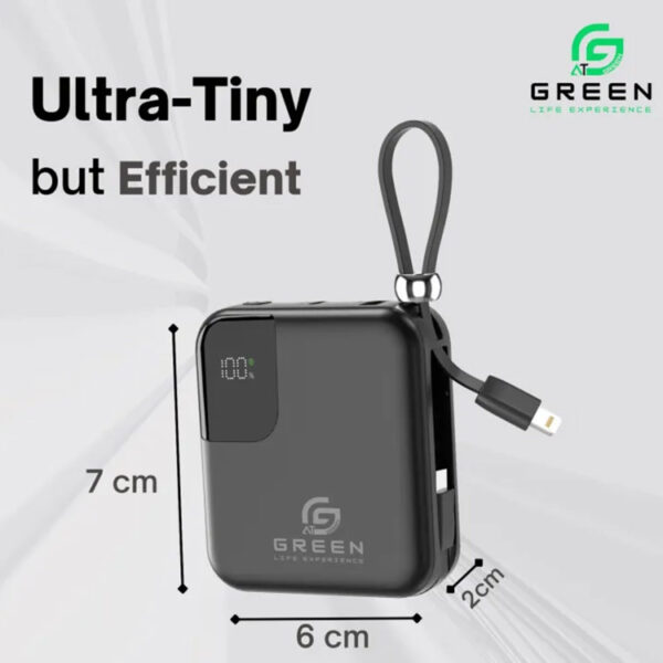 Green Mini Thunder Small Size Power Bank 10000 mAh