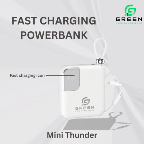 Green Mini Thunder Small Size Power Bank 10000 mAh