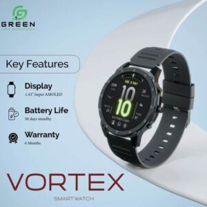 Green Vortex Metallic Fitness Smartwatch
