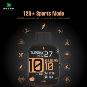 Green Vision Fit Metallic SmartWatch