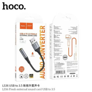 HoCo Ls36 USB TO Aux 3.5mm Female Short Cable 12 Cm External Sound Card