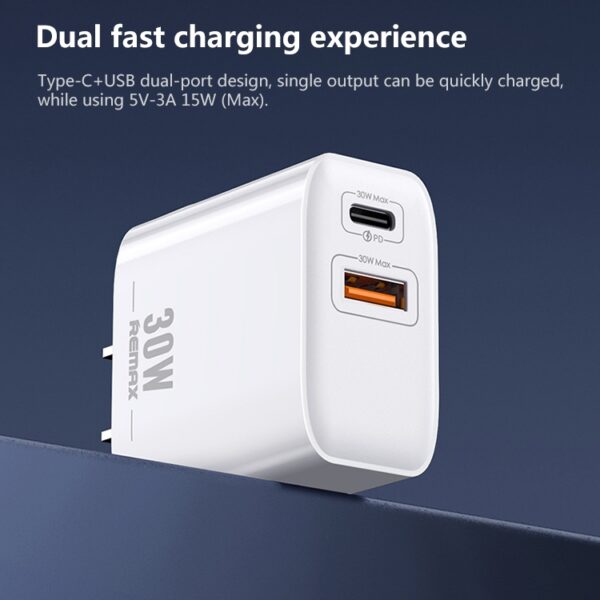 Remax RP-U82 30 Watt QC Plus PD Fast Charger