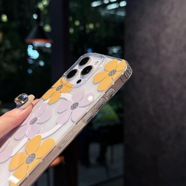 Flower Floral Magnetic Phone Case for iPhone, Compatible with MagSafe
