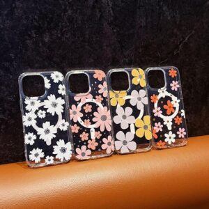 Flower Floral Magnetic Phone Case for iPhone, Compatible with MagSafe