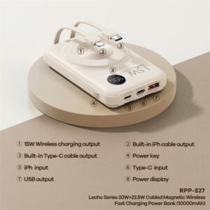 Remax RPP 519 Lecho Series 20000 mAh PD Plus QC Magnetic Wireless Power Bank