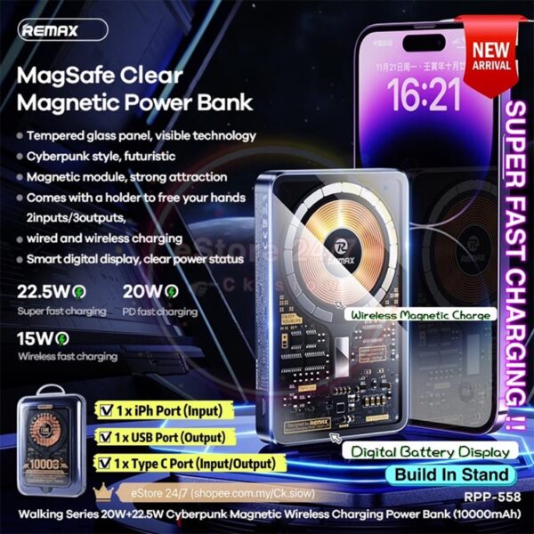 Remax RPP-558 Transparent Powerbank 10,000 mAh