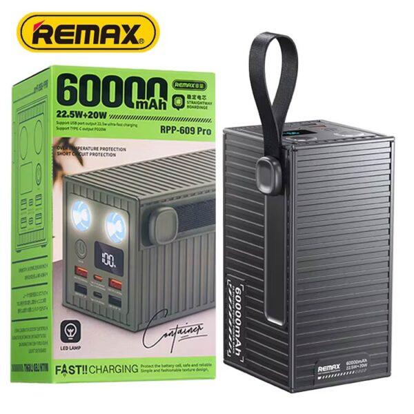 REMAX RPP-609 Container Series 60000mAh PD+QC Fast Charging Power Bank(PD 20W+QC 22.5W)