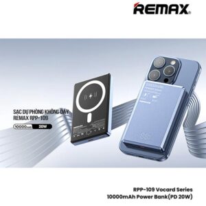 Remax Vocard Pro Series RPP109 10000mAh 20W PD Plus 15W Wireless Magnetic Powerbank