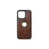 Luxury PU Leather Magnetic Bracket Ring Magsafe Case - Dark Brown