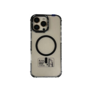 iPhone 16 Series Transparent TPU Magsafe Case with Kick Stand Lens Protector