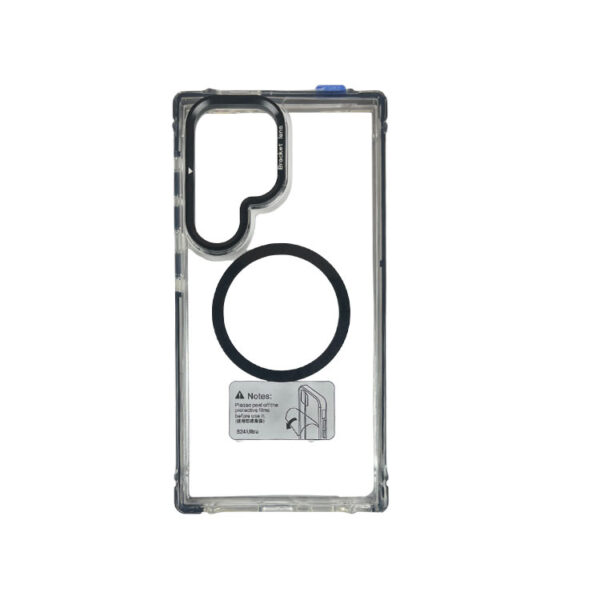 Samsung S23 Ultra Transparent TPU Magsafe Case with Kick Stand Lens Protector