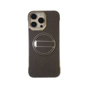 For iPhone 15 Pro Max New Asthetic Carbon Fiber Case With Magsafe and Detachable Kickstand