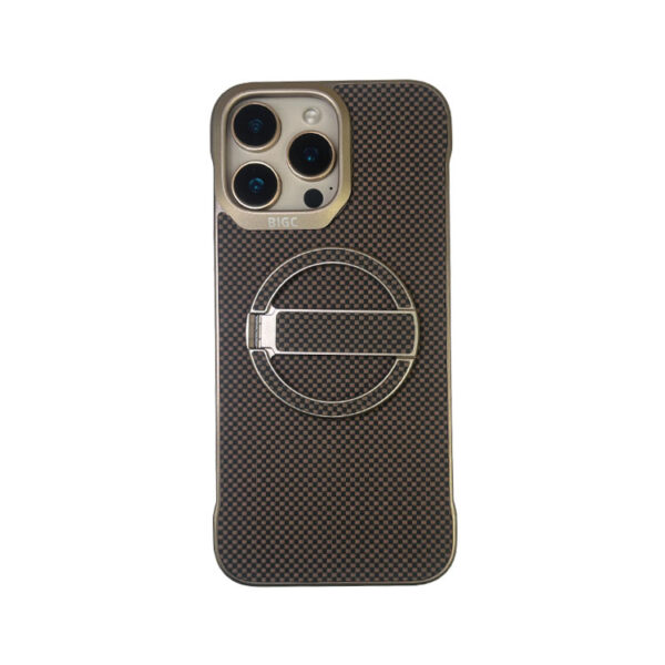 For iPhone 16 Pro Max New Asthetic Carbon Fiber Case With Magsafe and Detachable Kickstand