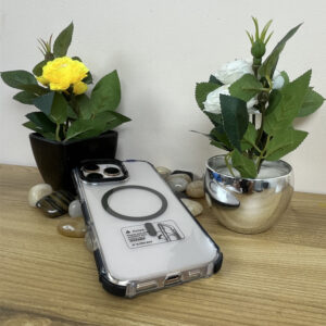 iPhone 16 Series Transparent TPU Magsafe Case with Kick Stand Lens Protector