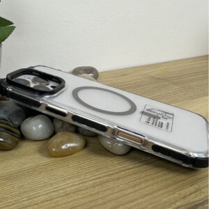 iPhone 16 Series Transparent TPU Magsafe Case with Kick Stand Lens Protector