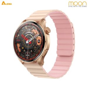 Alewa Moon Smartwatch showing health statistics on AMOLED display