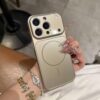 Luxury nano acrylic matte magnetic iPhone case with MagSafe ring