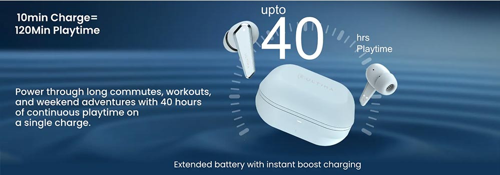 Ultima Boom X1 Pro wireless earbuds with dual 11mm drivers and Bluetooth 5.4 in Nepal