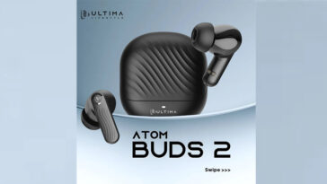 Ultima Atom Buds 2 earbuds with charging case