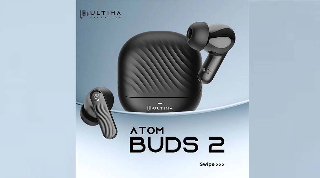 Ultima Atom Buds 2 earbuds with charging case