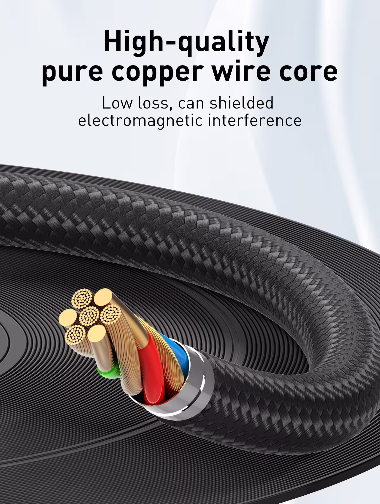 Hi-Fi Audio 3.5mm AUX cable with high density weaving