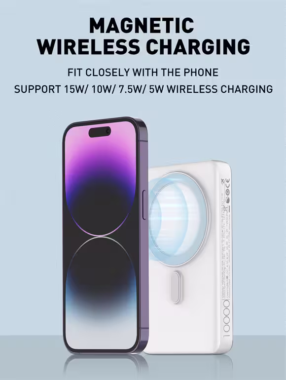 LDNIO PQ17 10000mAh Magnetic Wireless Power Bank with 15W Wireless Charging