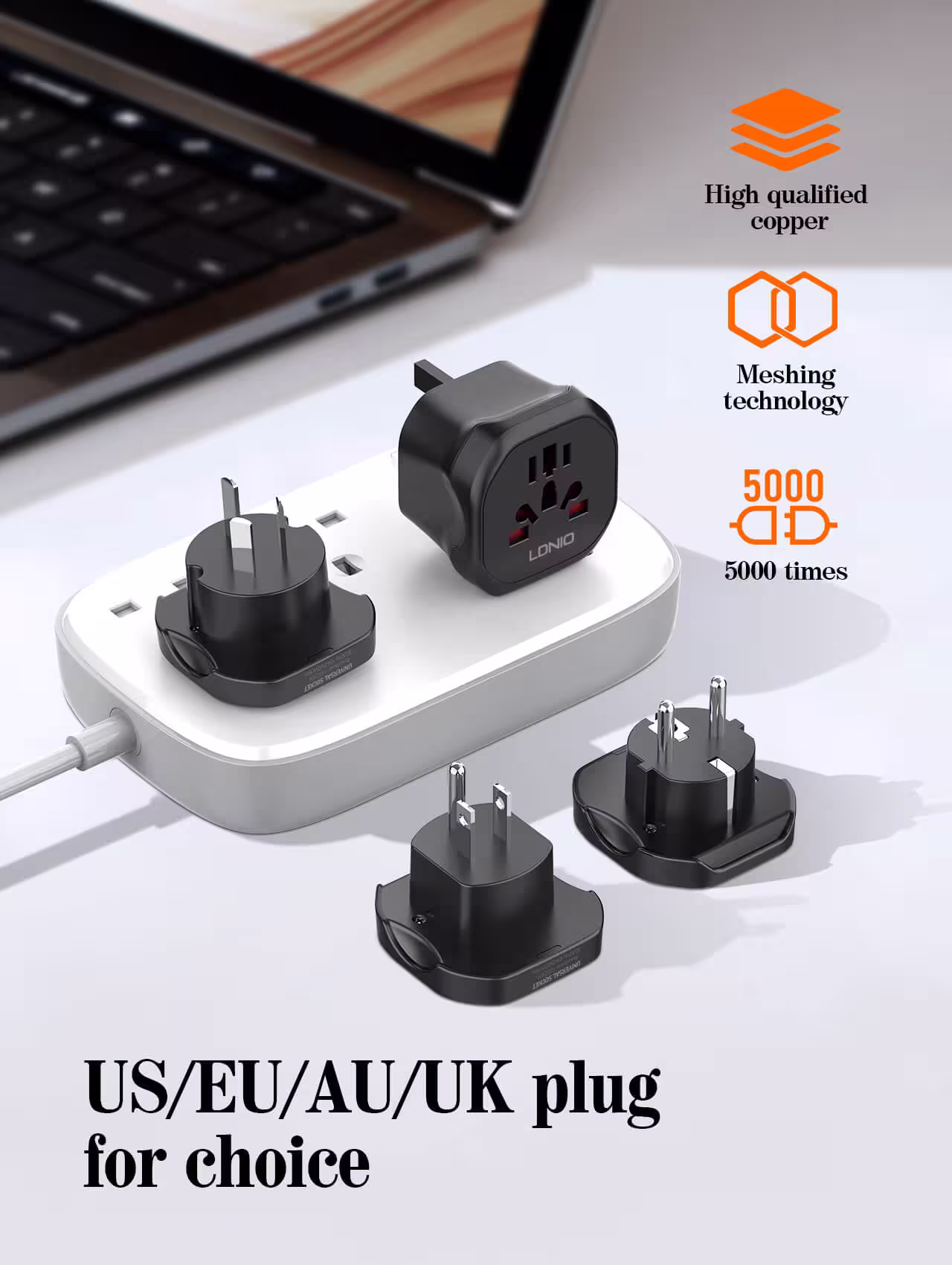 LDNIO Z7 Universal Travel Adapter & Power Strip – Global Compatibility
