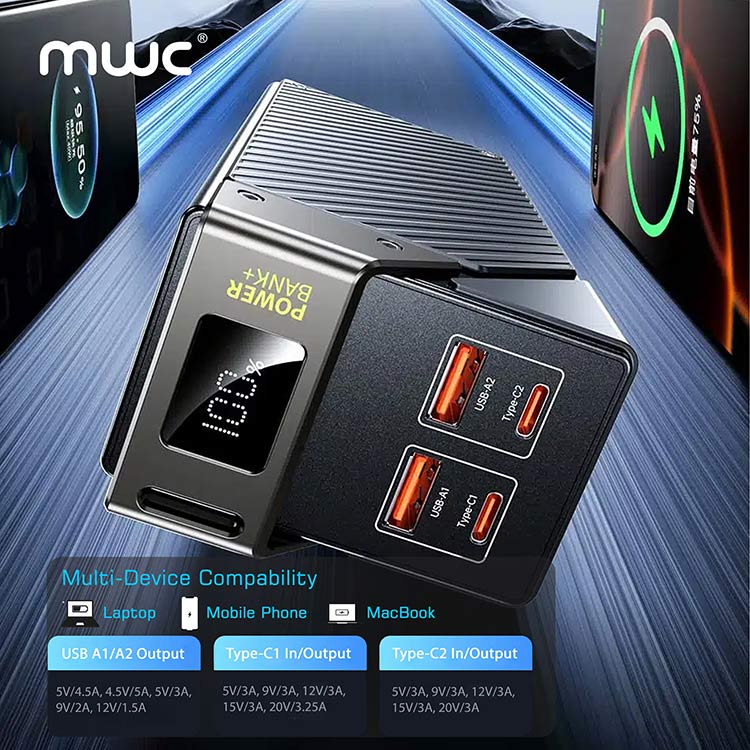 MWC PowerPulse MP30K 65W 30000mAh Power Bank in Nepal | Laptop Fast Charging