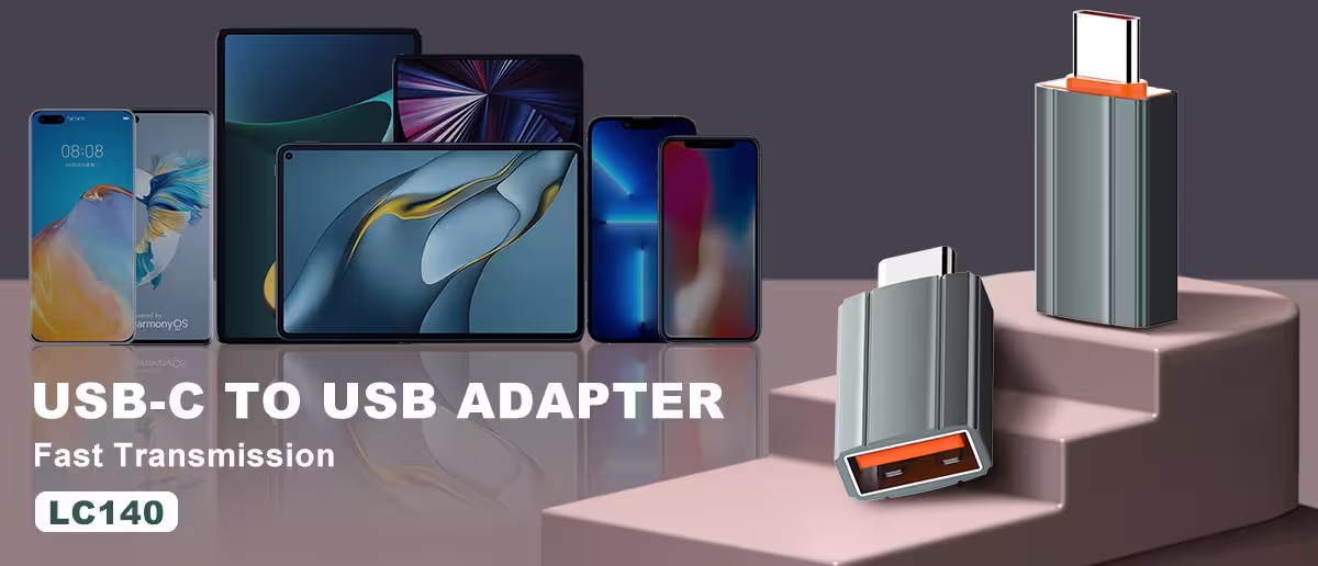 LDNIO LC140 USB-C to USB-A OTG Adapter grey