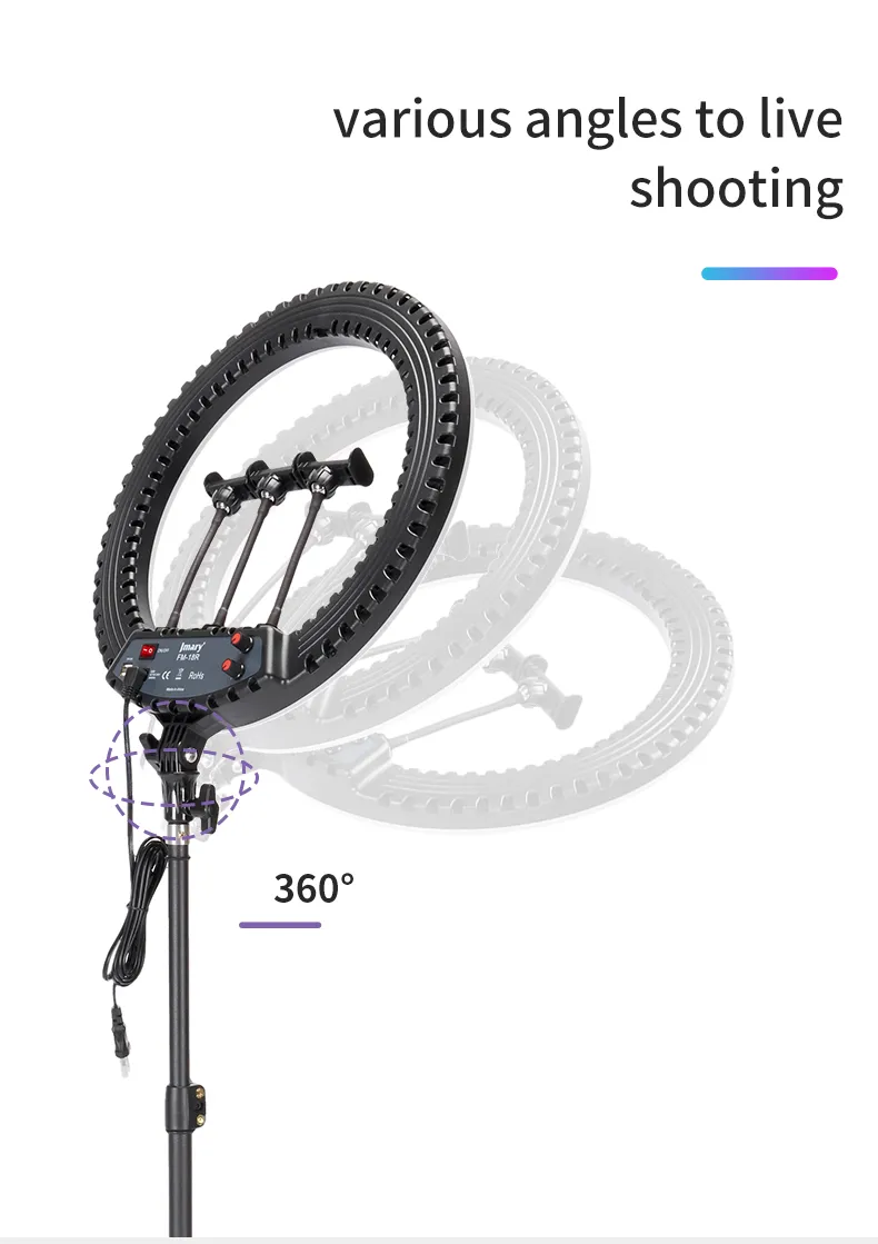 JMARRY FM-18R 18-inch LED ring light
