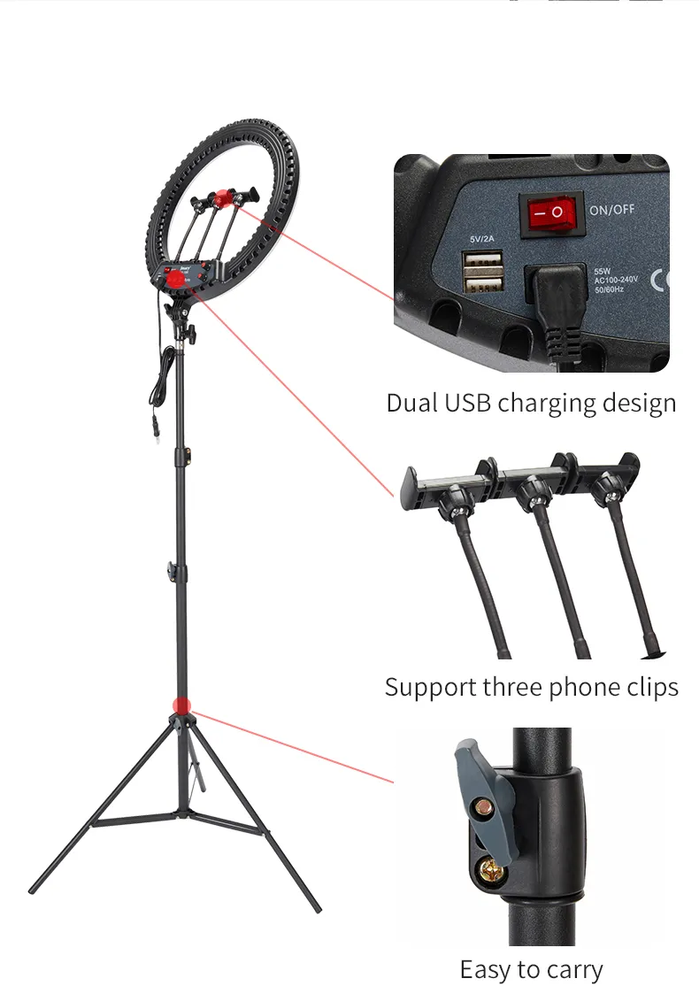 JMARRY FM-18R 18-inch LED ring light