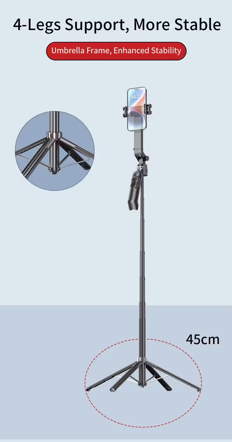 JMARY KT-299 AI Tracking Selfie Tripod with Bluetooth Remote