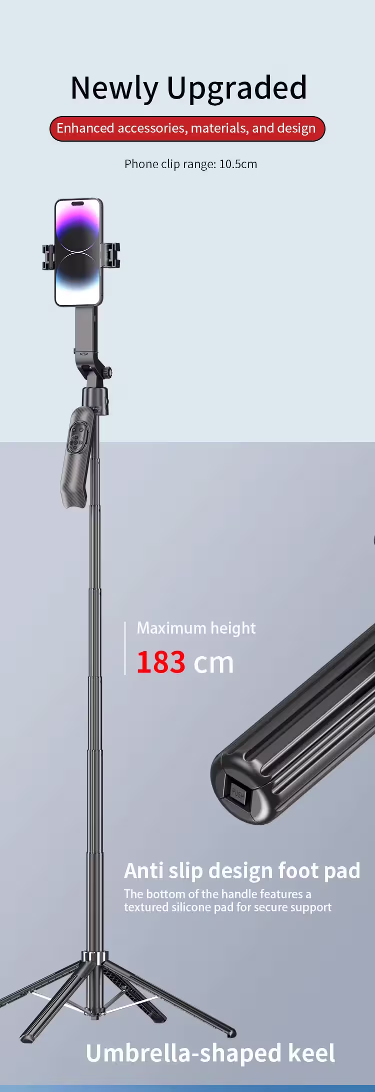JMARY KT-299 AI Tracking Selfie Tripod with Bluetooth Remote