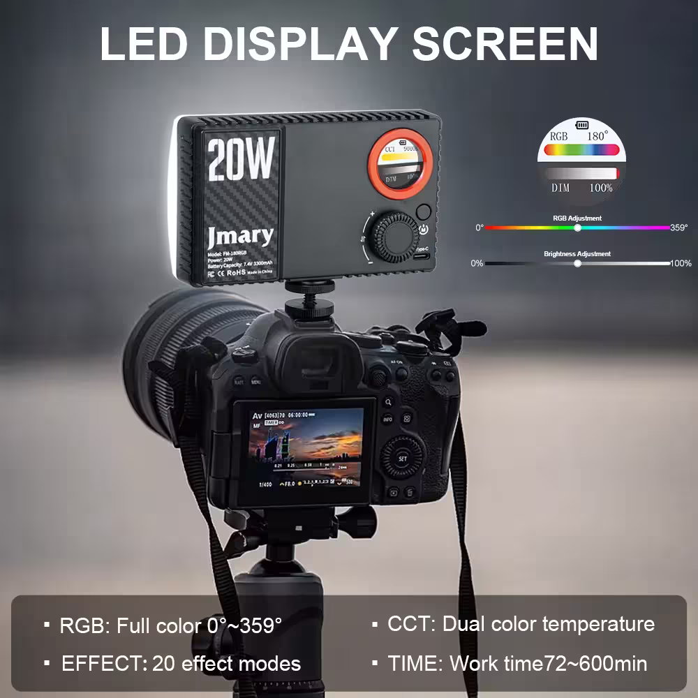 Jmary FM-180RGB LED Video Fill Light