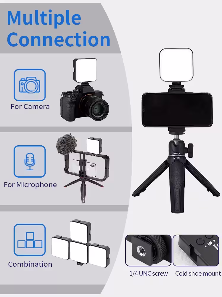Jmary FM-59R mini LED video fill light for camera and smartphone
