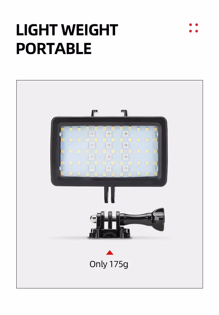 Jmary FM-72RGB waterproof RGB LED video fill light for camera and smartphone