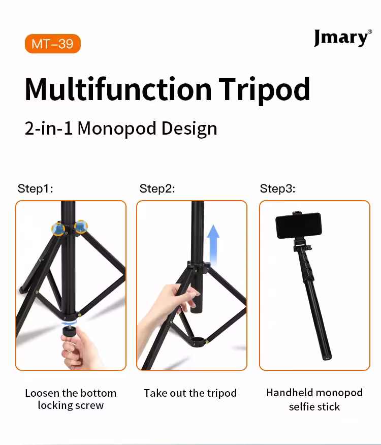 Jmary MT-39 adjustable tripod stand for smartphone and camera