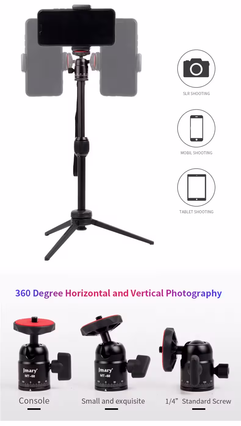 Jmary MT-68 mini tripod for smartphone and camera