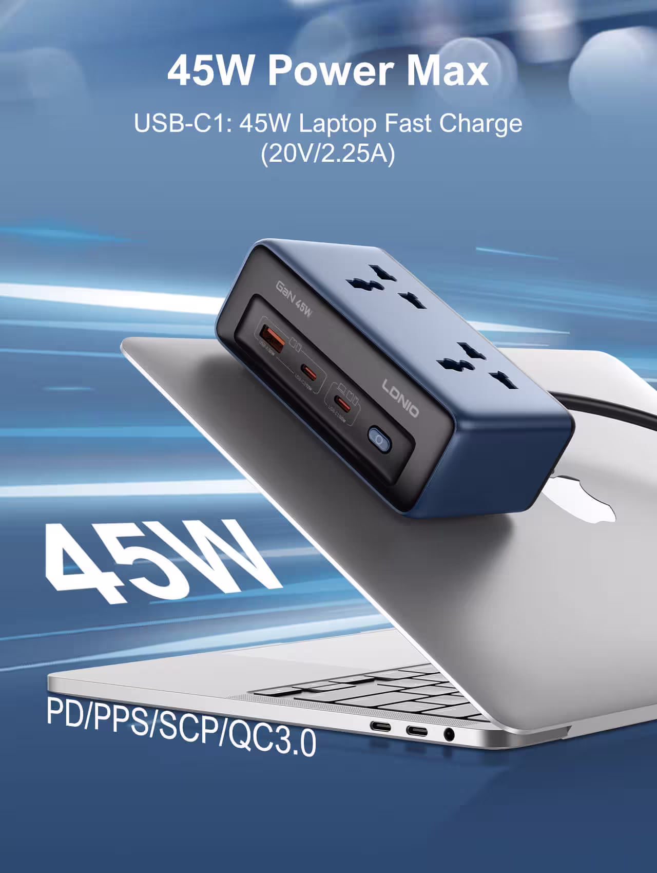LDNIO SC1 45W GaN Desktop Power Strip Universal Socket Fast Charging Nepal_4