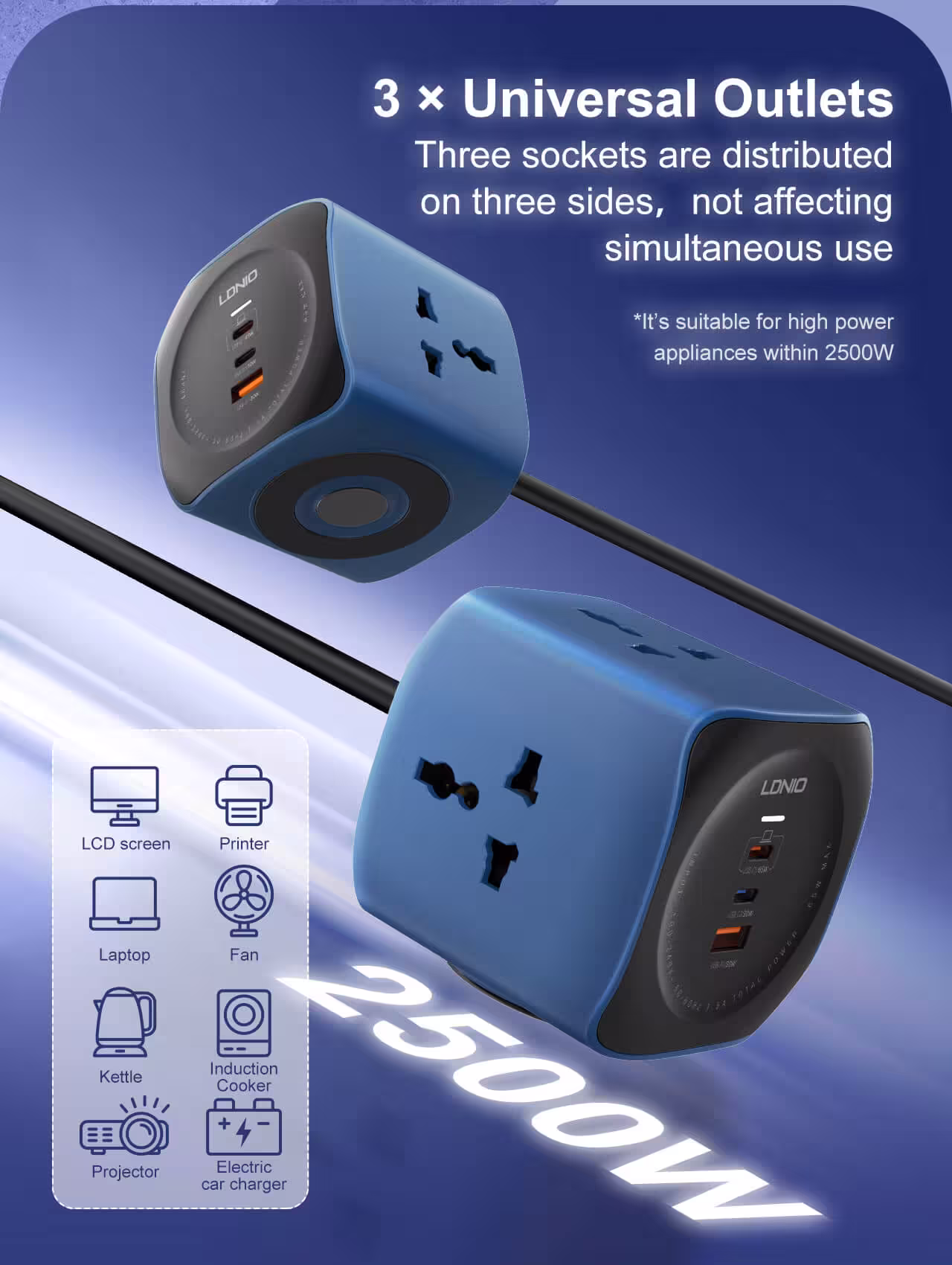 LDNIO SC3319 65W Desktop Charger 6-in-1 Power Socket Adapter Nepal