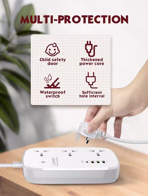 LDNIO SCW3451 Wi-Fi Smart Power Strip 3 AC Outlets + 30W PD QC Fast Charging