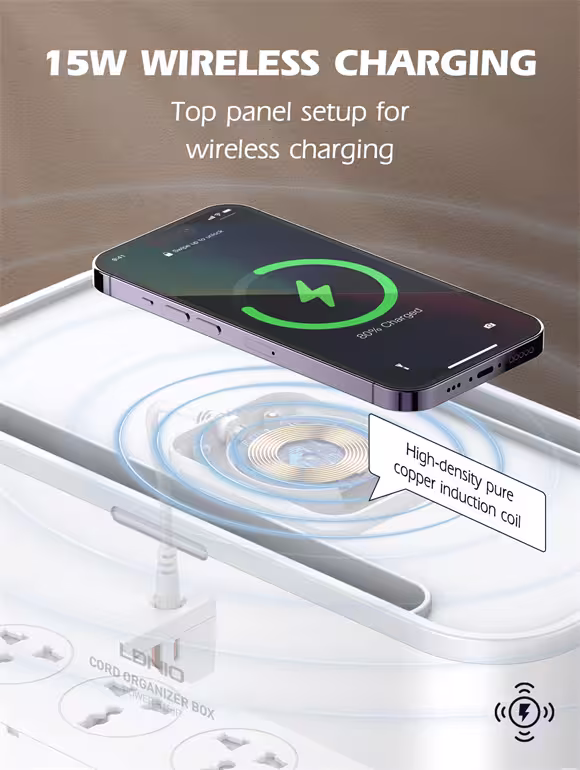 LDNIO SN5311W Smart Power Strip with Wireless Charging 15W USB PD QC Nepal_13